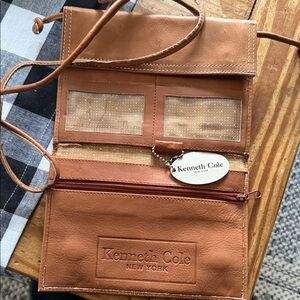 Kenneth Cole Brown Leather Crossbody Bag
